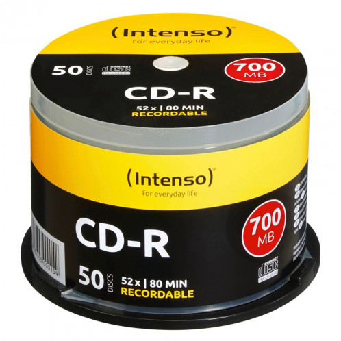 1x50 Intenso CD-R 80 / 700MB 52x Speed, cakebox Spindle 416990-32