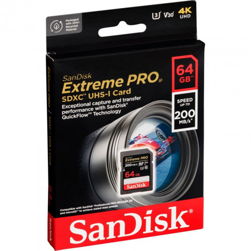 SanDisk Extreme Pro SDXC 64GB UHS-I C10 U3 V30 732762-31