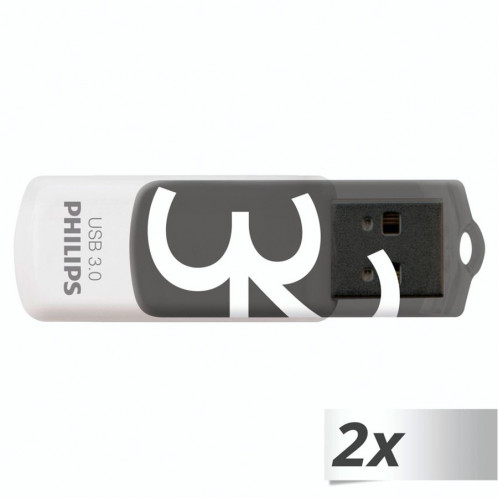 Philips USB 3.0 32GB Vivid Edition gris Lot de 2 513312-33