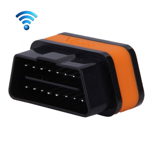 Vgate iCar II Super Mini ELM327 OBDII Outil de Scanner de Voiture WiFi, Support Android et iOS, Support Tous les Protocoles OBDII (Orange + Noir) SV137B-36