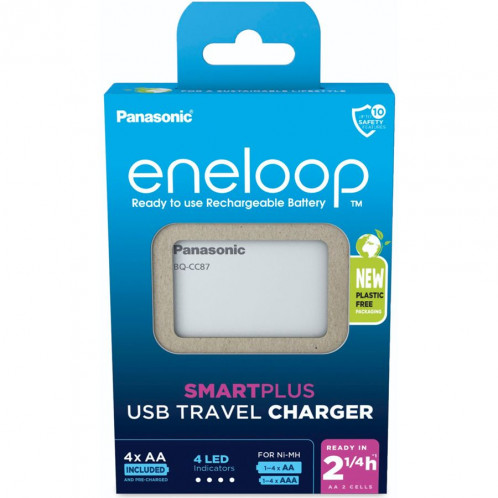 Panasonic Eneloop Smart Plus USB Travel BQ-CC87 4xAA K-KJ87MCD40 762722-34