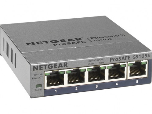 Switch Ethernet NETGEAR GS105E-200PES 5 ports Manageable, L2/L3 SWINEG0014-33