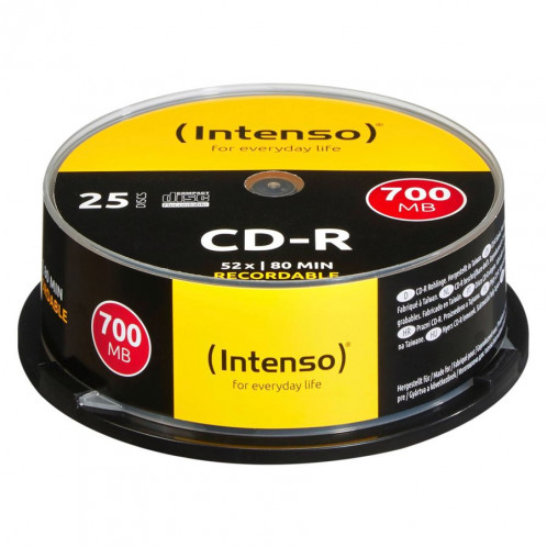 1x25 Intenso CD-R 80 / 700MB 52x Speed, cakebox spindle 277331-32
