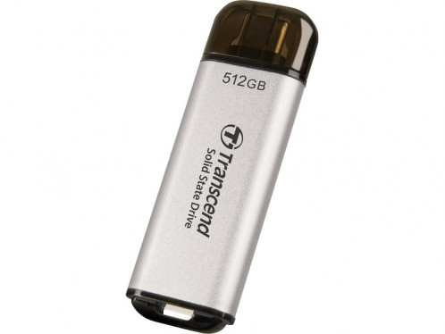 Disque SSD externe portable USB-C 512 Go Transcend ESD300 Argent DDETSD0031-34