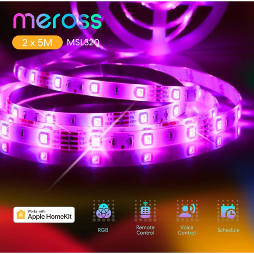 Meross Smart Wi-Fi LED Strip avec RGB (2x 5m) 765739-36