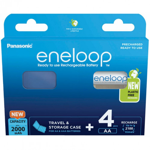 1x4 Panasonic Eneloop Mignon AA 2000mAh + Akkubox BK-3MCDEC4BE 762610-34