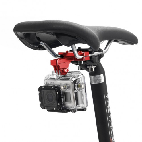 PULUZ Outdoor Photography Nécessaire d'alliage d'aluminium Siège de vélo Support de caméra de coussin pour GoPro & Xiaomi Xiaoyi YI Appareil d'action sport (Rouge) SP181R1-37