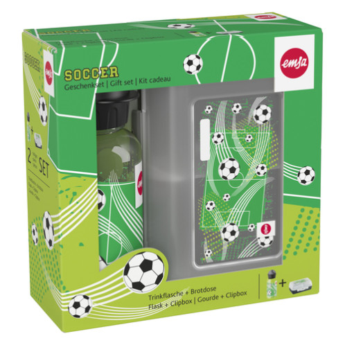 Emsa Kinder Gourde 0,4l et boîte à goûter Football 518140 224130-310 Emsa Kinder Gourde 0,4l et boîte à goûter Football 518140 224130-310