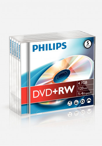 1x5 Philips DVD+RW 4,7GB 4x JC 513648-32