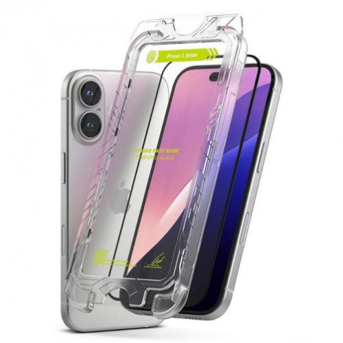 Ringke iPhone 15/ 16 Screen Protector Premium Easy Slide Tempered Glass 9H with installation jig (2pcs) Transparent DI546831-31