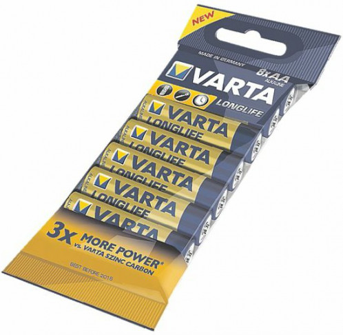 1x8 Varta Longlife AA LR 6 emballage sous film 168611-32