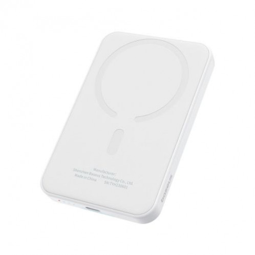 Baseus Power Bank Magnetic Mini Wireless Charging, PD 20W, 5000 mAh with Type-C to Type-C cable (0.3m) White EU (P10022107223-00) DA1880677-34