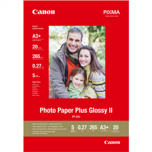 Canon PP-201 A 3+ 20 f. 265 g Photo Paper Plus Glossy II 222537-32
