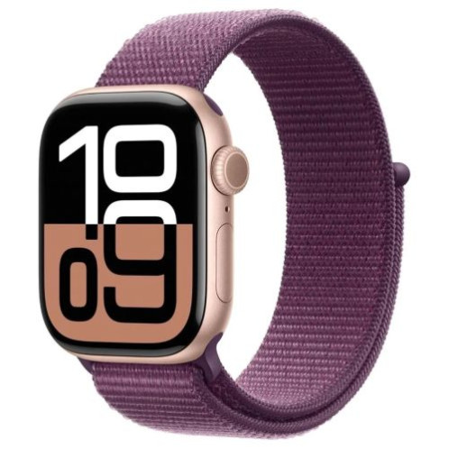 Apple Watch Series 10 GPS 46mm Rose Gold Alu case, Plum Sport Loop MWWV3 DP320006-31