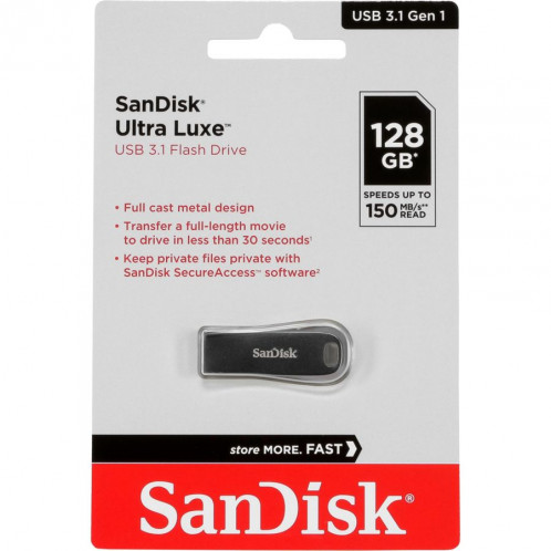 SanDisk Cruzer Ultra Luxe 128GB USB 3.1 150MB/s SDCZ74-128G-G46 722780-32