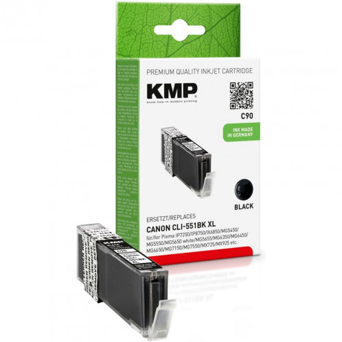 KMP C90 noir compatible avec Canon CLI-551 BK XL 769972-33