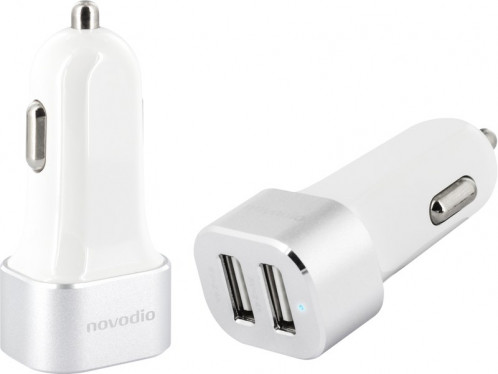 Novodio Dual Car Fast Charger Silver Chargeur voiture iPhone USB 2 X 2,4A AMPNVO0345-34