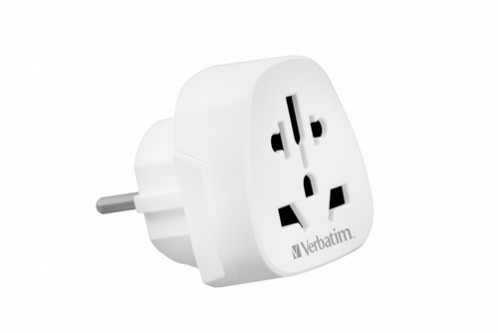 Verbatim World to Europe Travel Adapt. Plug,blanc WTEU-02 49549 817686-37
