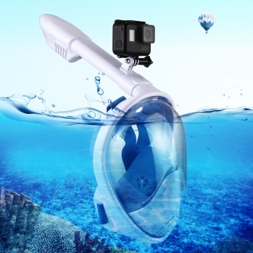 PULUZ 260mm Tube Water Sports Équipement de plongée Masque Snorkel complet pour GoPro HERO5 / 4/3 + / 3/2/1, taille S / M (Bleu) SP204L1-38