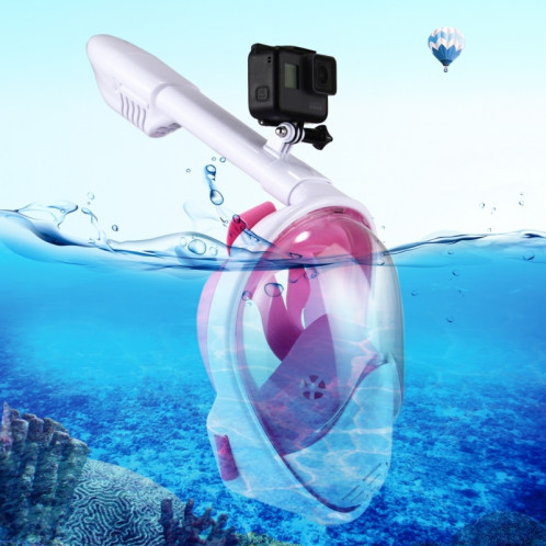PULUZ 260mm Tube Water Sports Diving Equipment Masque de plongée à sec complet pour GoPro HERO5 / 4/3 + / 3/2/1, taille S / M (rose) SP204F5-38