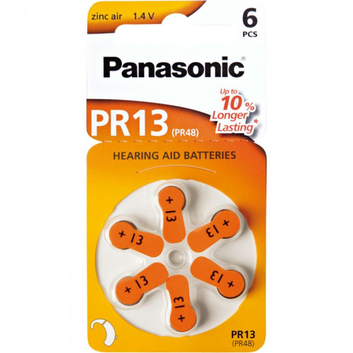 Panasonic PR 13 Zinc air pour app. auditif Lot de 6 109048-31