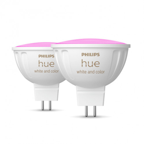 Philips Hue LED 2x lampes MR16 400lm white color ambiance 855178-32