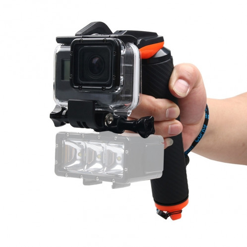 Déclencheur d'obturateur + Manivelle flottante de plongée Bouée de flottabilité avec sangle et clé à bouton-pression et anti-pertes réglables pour GoPro HERO5 Noir SD11348-37