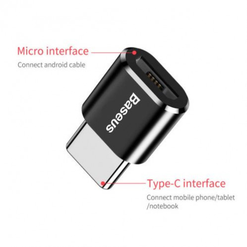 Baseus Converter Micro Female To Type-C Male Black (CAMOTG-01) DA141978-36