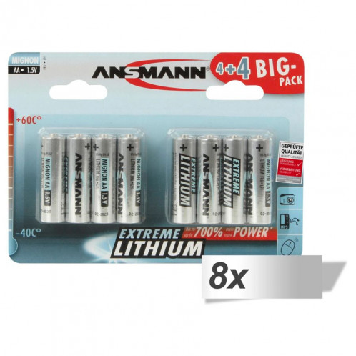 8x 4+4 Ansmann Extreme Lithium AA Mignon LR 6 Big Pack 486796-32