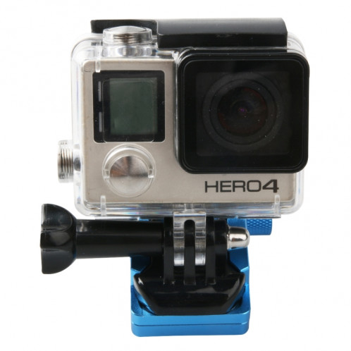 Miroir de rétroviseur de moto Support de support fixe en alliage d'aluminium CNC pour GoPro HERO4 / 3 + / 3, Xiaomi Xiaoyi, caméra SJCAM (bleu) SM006L2-37