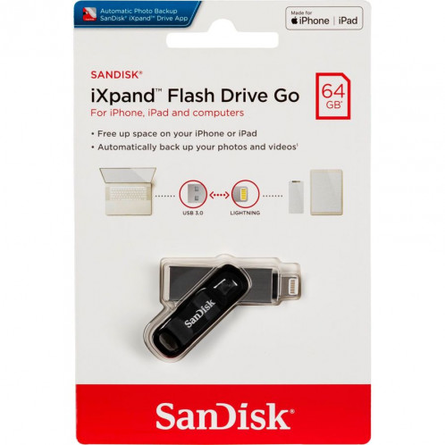 SanDisk iXpand Flash Drive 64GB iPhone/iPad SDIX60N-064G-GN6NN 722325-31