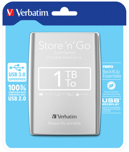 Verbatim Store n Go 2,5 1TB USB 3.0 argent 53071 591472-38