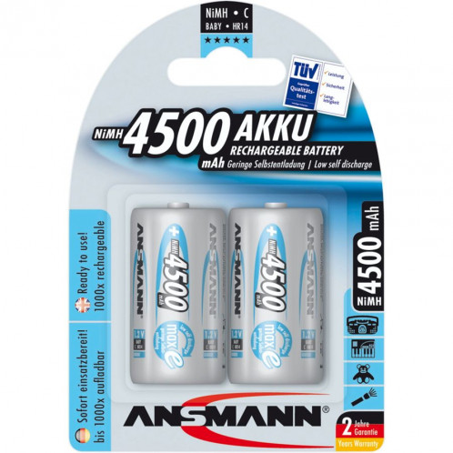 1x2 Ansmann maxE NiMH piles Baby C 4500 mAh 5035352 283857-33