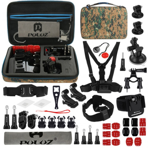 PULUZ 45 en 1 Accessoires Ultimate Combo Kit avec camouflage EVA Case pour GoPro HERO4 Session /4 /3+ /3 /2 /1 SPKT297-38