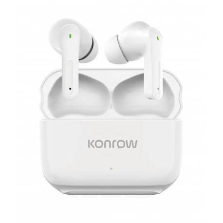 Konrow KTWSBT Écouteurs Bluetooth (10m, Blanc, Version 5.2) Emballage Original KTWSBT-31