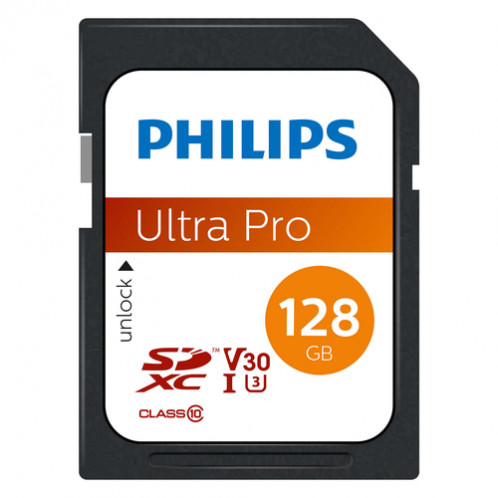 Philips SDXC Card 128GB Class 10 UHS-I U3 V30 A1 512402-33