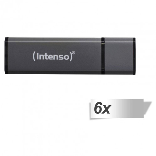 6x1 Intenso Alu Line anthracite 16GB USB Stick 2.0 447568-33