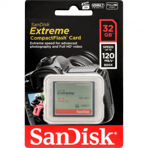 SanDisk Extreme CF 32GB 120MB/s UDMA7 SDCFXSB-032G-G46 722353-33