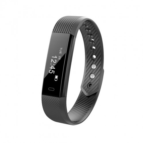115 Sports Montre Smart Watch Hommes Femmes Fitness Mode Tracker Moniteur Bracelet Réveil-bracelet Bluetooth Rappel Noir C9200535-314