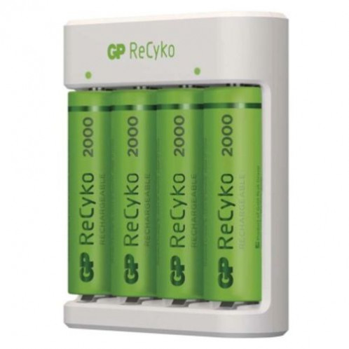 GP Battery Charger B411 with 4x AAA Rechargable batteries, 2100 mAh, 1.2V, White EU DP899772-31