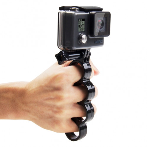PULUZ Nœuds en plastique portatifs Fingers Grip Ring Monture trépied monopied avec vis pouce pour GoPro HERO5 / 4/3 + / 3/2/1 (Noir) SP173B7-36