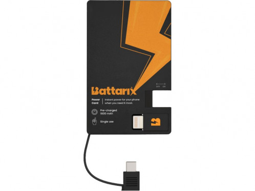 Batterie de secours 1600 mAh USB-C et Lightning (usage unique) Battarix BATBTX0001-34