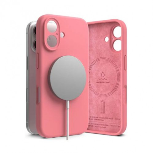 Ringke iPhone 16 Case Silicone Magnetic Pink DI1044158-31