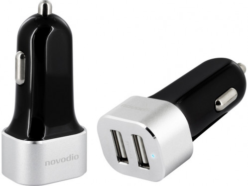 Novodio Dual Car Fast Charger Noir Chargeur voiture iPhone USB 2 X 2,4A AMPNVO0344-35