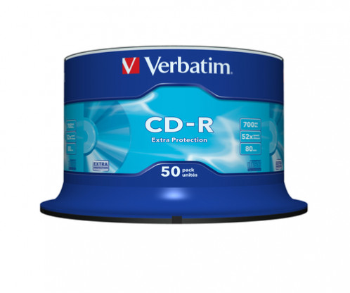 1x50 Verbatim Data Life CD-R 80 52x Speed, ExtraProtection 765763-33