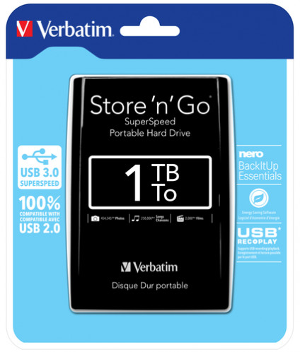 Verbatim Store n Go 2,5 1TB USB 3.0 noir 53023 591458-36