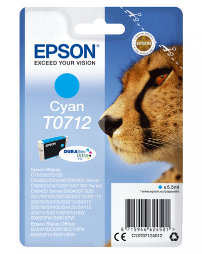 Epson cartouche d'encre cyan DURABrite T 071 T 0712 267528-33
