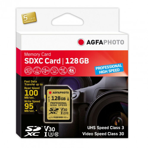 AgfaPhoto SDXC UHS I 128GB Professional High Speed U3 V30 397861-31