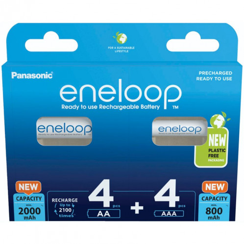 2x4 Panasonic Eneloop Kombipack 4xAA + 4xAAA Akkus BK-KJMCDE44E 762624-35