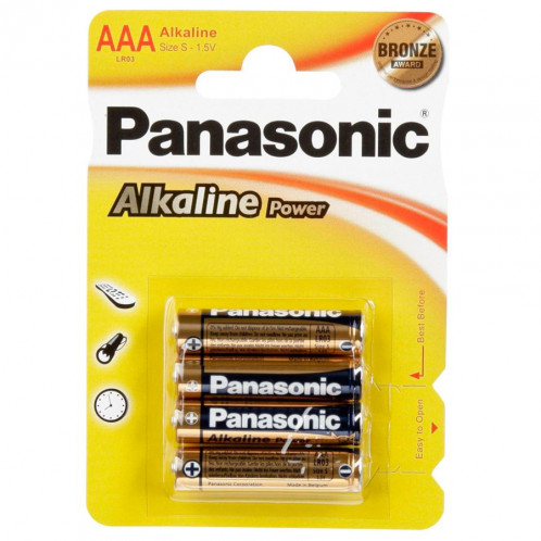 1x4 Panasonic Alkaline Power Micro AAA LR03 251923-31